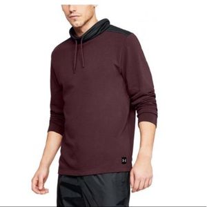 Under armour threadborne terry mock loose pullover sweater size Large